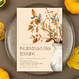 Thanksgiving Diner Rustieke Herfst Friendsgiving Kaart