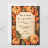 Thanksgiving Diner Rustieke Herfst Pompoen Kaart (Voorkant)