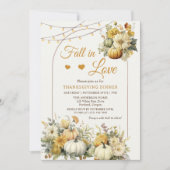 Thanksgiving Diner Rustieke Pompoen Herfst Bloemen Kaart (Voorkant)