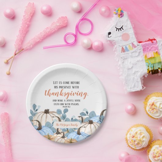 Thanksgiving Diner Schrift Pompoen Patch Familie Papieren Bordje (Feest)