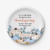 Thanksgiving Diner Schrift Pompoen Patch Familie Papieren Bordje (Voorkant)
