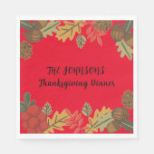 Thanksgiving Diner servet, gepersonaliseerde kerst Servet (Voorkant)