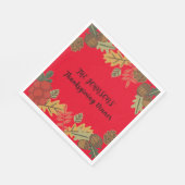 Thanksgiving Diner servet, gepersonaliseerde kerst Servet (Hoek)