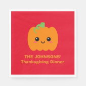 Thanksgiving Diner servet, gepersonaliseerde pompo Servet (Voorkant)