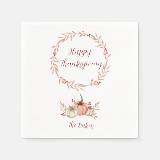 Thanksgiving Diner Servet Pompoen Spice (Voorkant)
