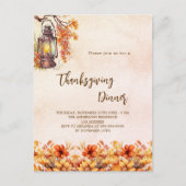 Thanksgiving Diner sinaasappel herfst vintage Uitnodiging Briefkaart (Voorkant)