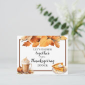 Thanksgiving-diner Taart Uitnodiging (Staand voorkant)