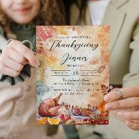 Thanksgiving Diner Tafel en Herfst Motieven