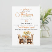 Thanksgiving Diner Tafel Verzamelen Kaart (Staand voorkant)