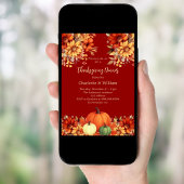 Thanksgiving Diner Terracotta Bloemen Pompoen Kaart