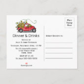 Thanksgiving Diner  Truck Zonnebloemen Uitnodiging Briefkaart (Achterkant)