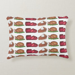 Thanksgiving Diner Turkije Cranberry Pie Foods Decoratief Kussen