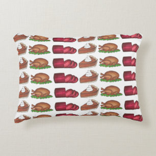 Thanksgiving Diner Turkije Cranberry Pie Foods Decoratief Kussen