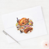 Thanksgiving Diner Turkije Taart Ronde Sticker (Envelop)