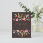 THANKSGIVING DINER UITNODIGEN BOTANISCHE HERFST BL KAART (Staand voorkant)