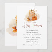 Thanksgiving diner uitnodigen, Thanksgiving Feestdagenkaart (Voorkant / Achterkant)