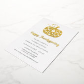 Thanksgiving diner uitnodigen, Thanksgiving vakant Folie Feestdagenkaart (Gedraaid)