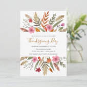 THANKSGIVING DINER UITNODIGEN WATERVERF HERFST GEB KAART (Staand voorkant)