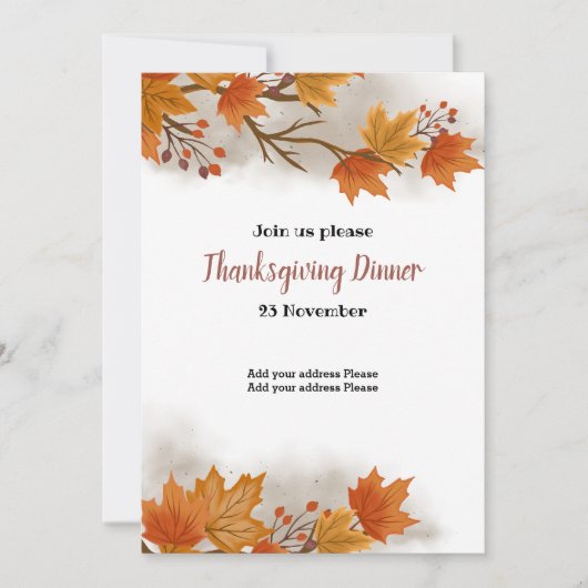 Thanksgiving diner Uitnodiging (Voorkant)