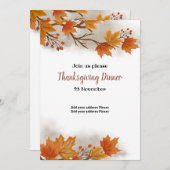 Thanksgiving diner Uitnodiging (Voorkant / Achterkant)