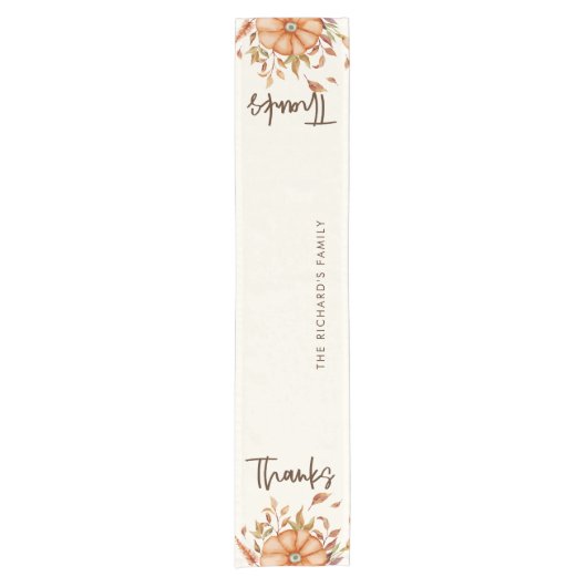 Thanksgiving Diner Uitnodiging Boho Thema Korte Tafelloper (Voorkant)