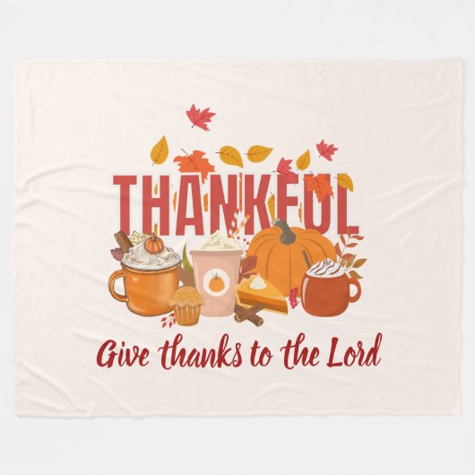THANKSGIVING DINER Uitnodiging kerkdienst Fleece Deken (Voorkant (Horizontaal))
