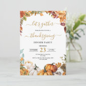 Thanksgiving Diner Uitnodiging, Laten we Bedankt g Kaart (Staand voorkant)