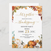 Thanksgiving Diner Uitnodiging, Laten we Bedankt g Kaart (Voorkant / Achterkant)