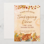 Thanksgiving diner uitnodiging sjabloon (Voorkant / Achterkant)