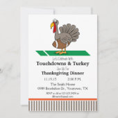 Thanksgiving Diner Uitnodiging Touchdowns & Turkij (Voorkant)