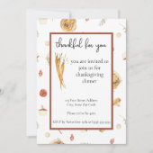 Thanksgiving Diner Uitnodiging waterverf Custom (Voorkant)