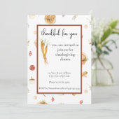 Thanksgiving Diner Uitnodiging waterverf Custom (Staand voorkant)