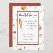 Thanksgiving Diner Uitnodiging waterverf Custom (Voorkant / Achterkant)