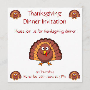 Thanksgiving diner uitnodigingen met grappig Turki
