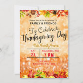 Thanksgiving Diner uitnodigingen sjabloon bewerkba (Voorkant)