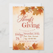 Thanksgiving Diner uitnodigingen sjabloon bewerkba (Voorkant)