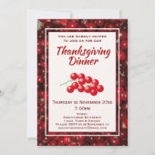 THANKSGIVING DINER Viering CRANBERRIES Kaart (Voorkant)