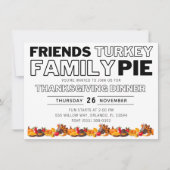 Thanksgiving diner vrienden Turkije Familie Pie Kaart (Voorkant)
