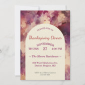 Thanksgiving Diner Waterverf Bloemen Custom Kaart (Voorkant)