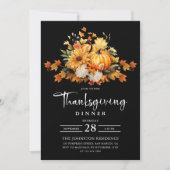 Thanksgiving Diner Waterverf Herfst Pompoen Kaart (Voorkant)