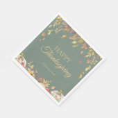 Thanksgiving Diner Waterverf Herfst Sage Servet (Hoek)