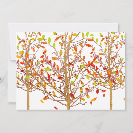 Thanksgiving Diner Waterverf Herfstboombladeren Kaart (Achterkant)