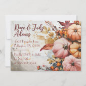 Thanksgiving Diner Waterverf Pompoen Uitnodiging (Achterkant)