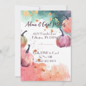 Thanksgiving Diner Waterverf Pompoen Uitnodiging (Achterkant)