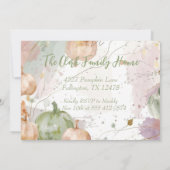 Thanksgiving Diner Waterverf Pompoen Uitnodiging (Achterkant)