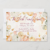 Thanksgiving Diner Waterverf Pompoen Uitnodiging (Achterkant)