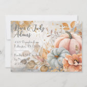 Thanksgiving Diner Waterverf Pompoen Uitnodiging (Achterkant)