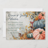 Thanksgiving Diner Waterverf Pompoen Uitnodiging (Achterkant)