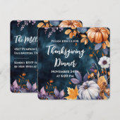 Thanksgiving Diner Waterverf Pompoenen Uitnodiging (Voorkant / Achterkant)
