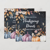 Thanksgiving Diner Waterverf Pompoenen Uitnodiging (Voorkant / Achterkant)